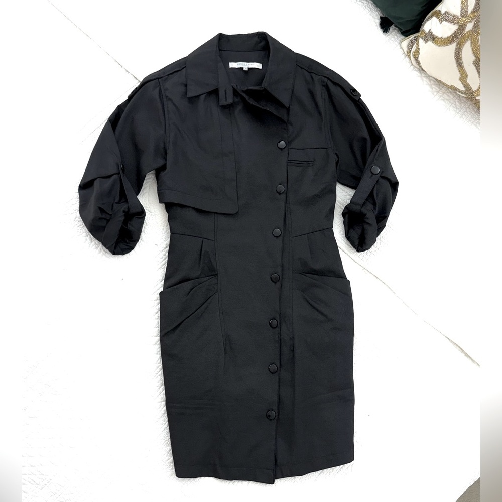 Burberry Black Button-Front Shirt Dress